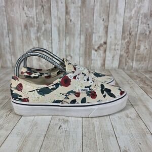 Vans Authentic Floral Rose Print Canvas Sneakers‎ Women's Size 7